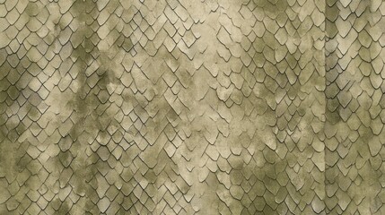 Vintage fish scales pattern in green tones with textured background