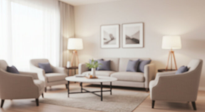 Blur background image of living room 4