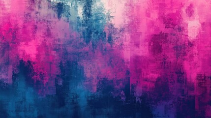 Abstract grunge texture with vibrant pink and blue tones in layered patterns