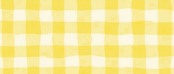 Yellow Gingham Fabric Texture - Picnic Tablecloth