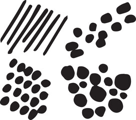 Abstract Black Shapes on White Background for Graphic Design