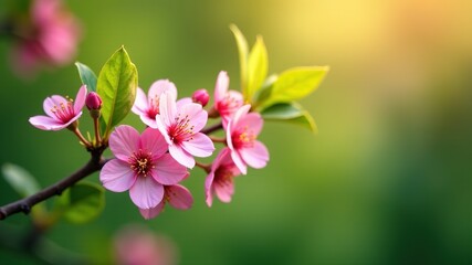 Obraz premium Vintage Cherry & Kerry Blossoms - Garden Elegance