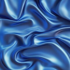 Obraz premium Royal blue silk fabric with flowing folds and soft light reflections