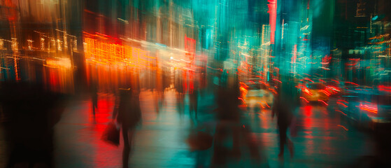 Obraz premium Motion blur of moving cars in the city