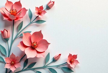 Minimalist Paper Cut Floral Abstract Art