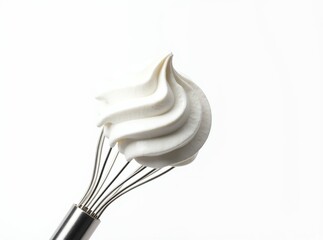 Meringue Whipped Cream on Whisk - Close-Up Confectionery