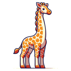 Naklejka premium Graphic illustration of a giraffe