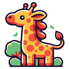 Adorable Cartoon Giraffe
