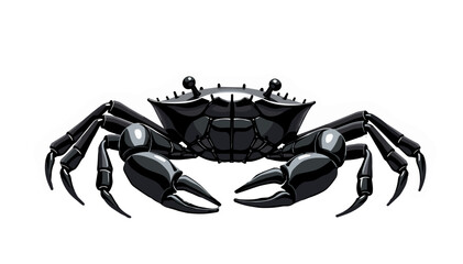 Fototapeta premium Black crab illustration showcasing playful seafood design, fun concept