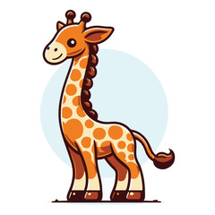 Fototapeta premium Adorable Baby Giraffe Cartoon