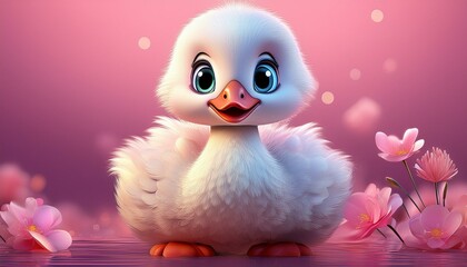 Niedliches Schwanenküken