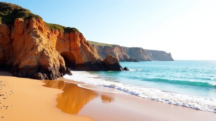 Breton Coastline Cliffs, Dramatic Beach Scene