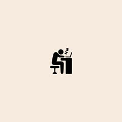 Tired man icon flat vector design. 