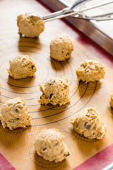 using a cookie scoop to make cookies