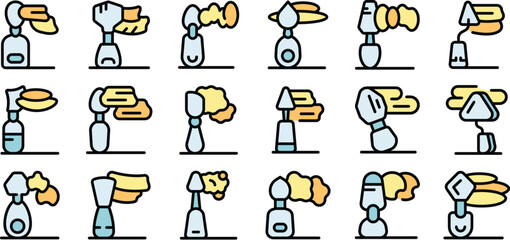 Collection of abstract icons illustrating various creative ideas