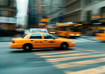 Fototapeta premium Motion blur of moving cars in the city