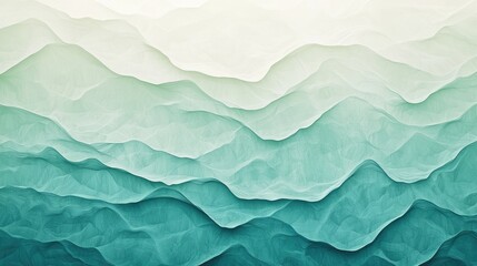 Obraz premium Abstract Teal Mountain Range Landscape Artwork