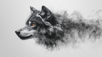 Majestic Wolf: A Watercolor-Style Portrait
