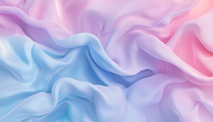 Obraz premium Pastel Draped Fabric Soft Blue Pink Hues