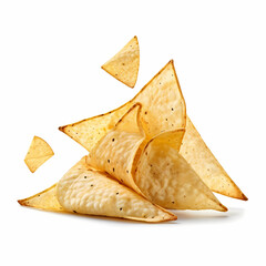 Tortilla chips isolated on transparent or white background background 
