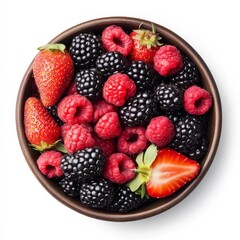Fototapeta premium A bowl of mixed berries including blackberries, raspberries, and strawberries
