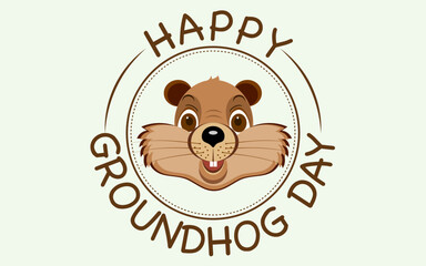 Happy groundhog day vector wallpaper, groundhog day greetings