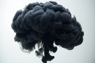 Obraz premium Ink flows gracefully in water, creating captivating patterns against a serene backdrop