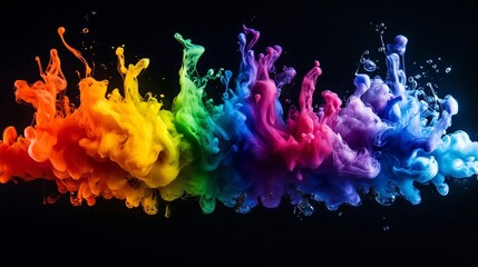 Obraz premium Vibrant swirls of color dance in a stunning high-speed macro display of rainbow hues