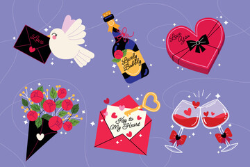 Galentine's Day Collection of Elements