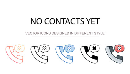 No Contacts Yet icon design with white background stock illustration