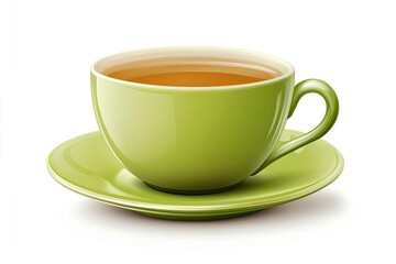 Green tea isolated on white background