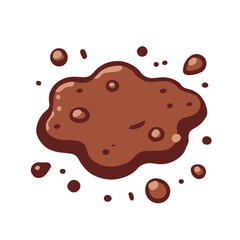 Puddle of mud isolated. Dirty plash on white background. Vector simple color flat illustration.
