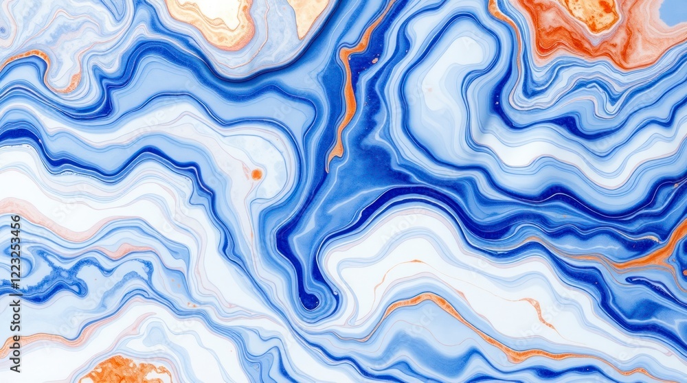Poster 3d an artistic abstract design resembling a dynamic interplay of liquid marble and cloud-like forms.