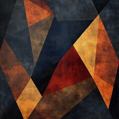 Abstract geometric autumn design, textured background, fall colors