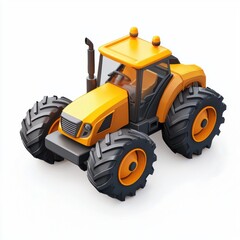 Obraz premium 3D icon cartoon robotic farming equipment, isolated on a white background 