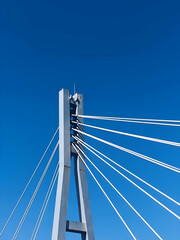 Modern Cable-Stayed Bridge Against Clear Blue Sky