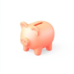 Obraz premium A cute, peach-colored piggy bank designed for saving coins, featuring a slot on top for easy deposits.