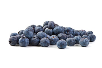 Forest blueberries, isolated on white background.
