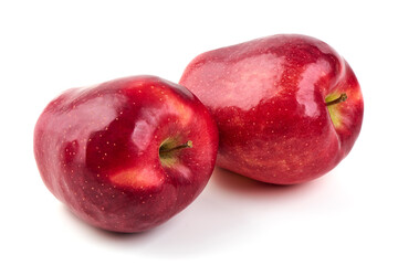 Red prince apples, isolated on white background.