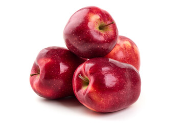 Red prince apples, isolated on white background.