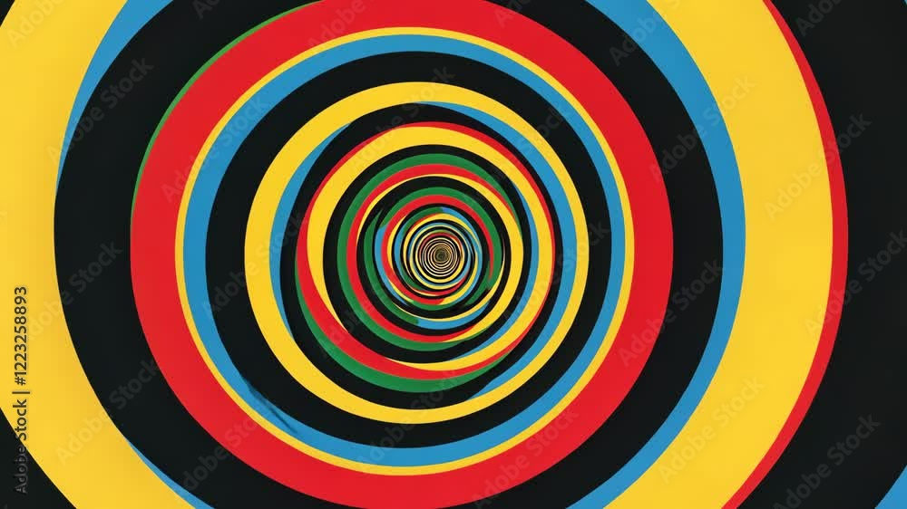 Poster colorful spiral design creates dynamic visual effects in an abstract art style