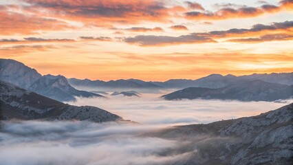 sunset in the mountains