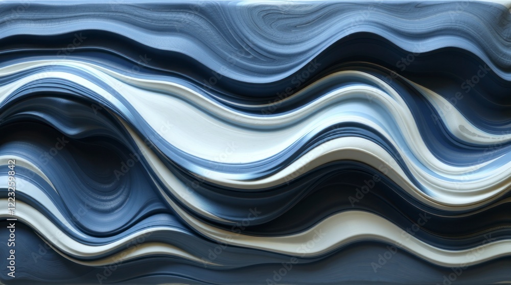 Fototapete abstract sculpture in clay, dynamically rendered with smooth gradient transitions.