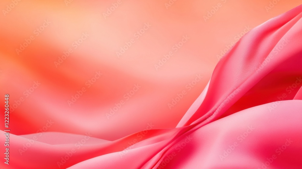 Aufkleber elegant fabric drape with soft pink and orange gradient creating a serene backdrop