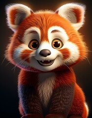 Obraz premium Niedlicher roter Pandabär