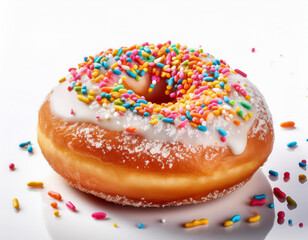 Delicious donut isolated on white background