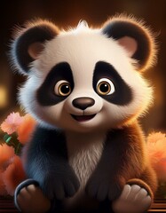 Obraz premium Niedlicher Pandabär
