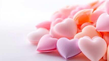 Obraz premium Colorful Heart-Shaped Candy on a White Background for Romantic Occasions