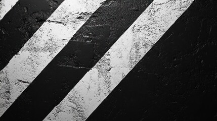 Fototapeta premium Abstract Black and White Diagonal Stripes on a Textured Surface