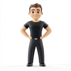 Obraz premium 3D icon cartoon proud person standing confidently, isolated on a white background --quality 2